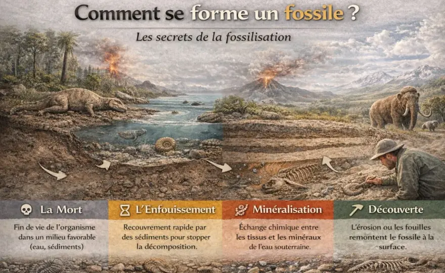Fossiles - 4 types et leur secret climatique
